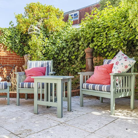 Relax out in the garden – perfect with an afternoon cocktail or two