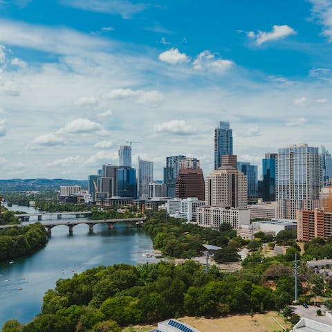 Wander the streets of Austin, just a twenty–seven–minute drive away