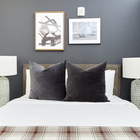 Snuggle up in the comfy bed and treat yourself to a long lie-in
