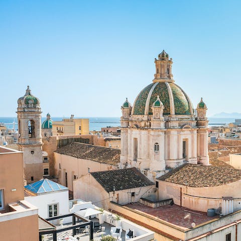Admire panoramic views of Trapani and its spectacular cathedral
