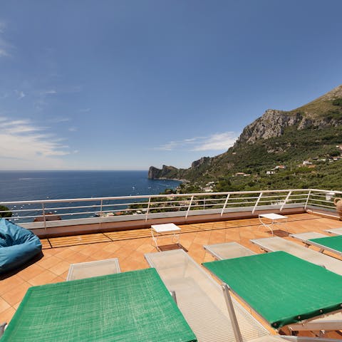 Sunbathe or kick back with a book on the terrace 
