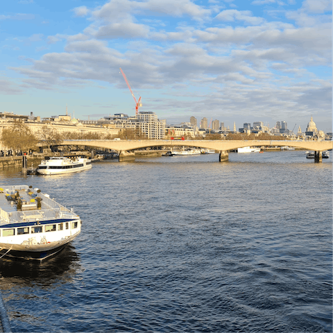 Stroll down to the Thames –⁠ you can be on Chelsea Bridge in twenty minutes