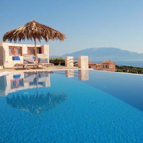 Marvel at the Zakynthos coastline from the sparkling infinity pool