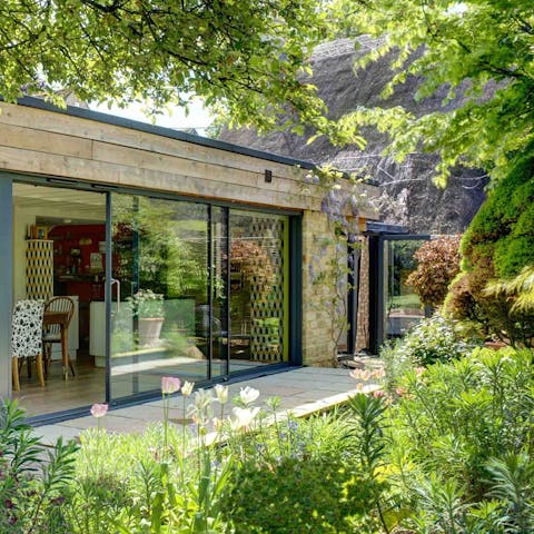 Spend summer evenings in the leafy garden, perfect for sundowners