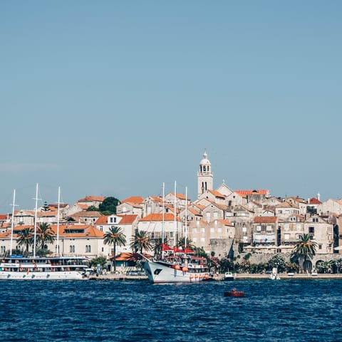 Take a day trip to Korčula Old Town, a forty-minute drive away