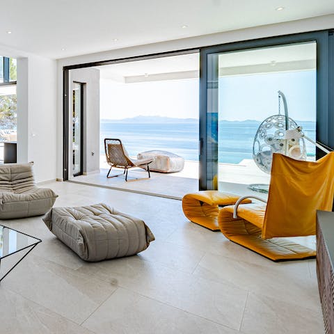 Take in the stunning sea view from the huge living room