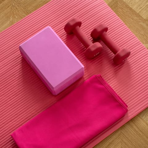 Head to the private gym for a yoga session