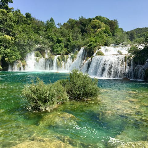 Visit Krka National Park, a twenty-three minute drive away