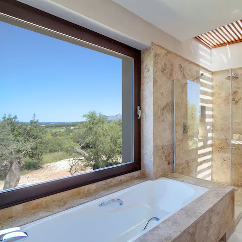 Lie back in the sunken bathtub and admire the view of Mallorca