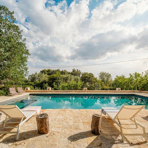 Soak up the Puglia sun by the saltwater pool