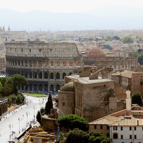 Immerse yourself in Roman history at the Colosseum, a short walk away