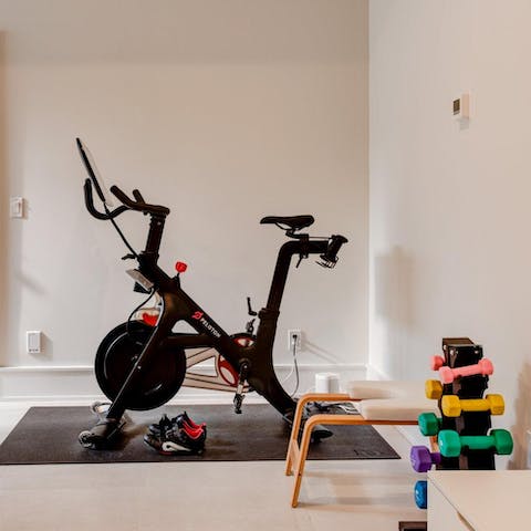 Enjoy an invigorating workout in the home gym