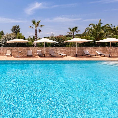 Soak up the Saint Tropez sunshine from the shared pool