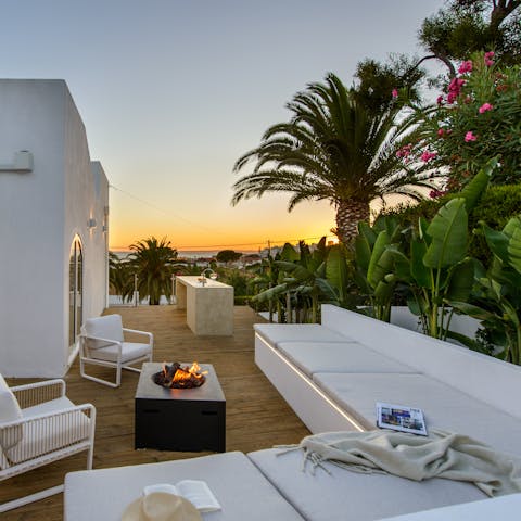 Admire stunning sunsets from the terrace of this beautiful villa