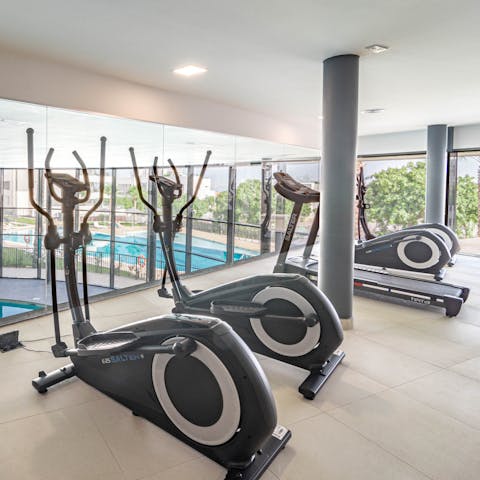 Keep on top of your workout regime in the resort's fitness centre