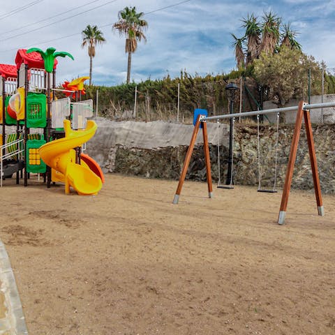 Let the little ones enjoy some fun and games in the outdoor play area 
