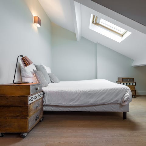 Enjoy a restful night's sleep in the cosy attic bedroom