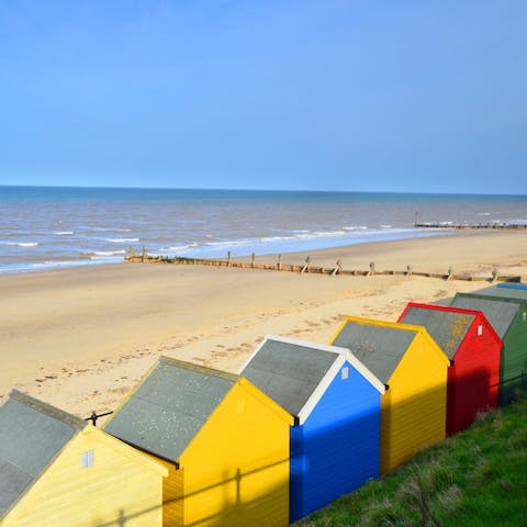Relax in the sun on Mundesley Beach, just five minutes from your front door