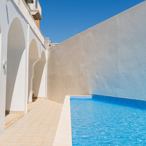 Soak up the sun then cool off in the refreshing waters of the shared pool