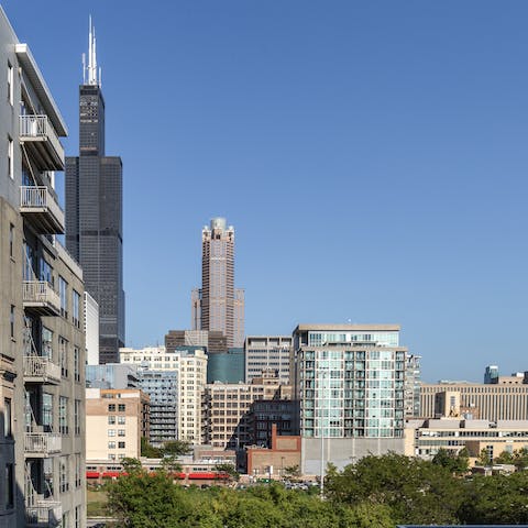 Head up to building's roof terrace and get an eyeful of the Willis Tower