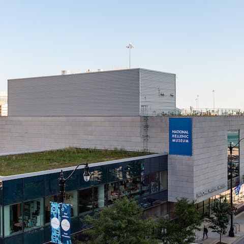 Wander two minutes down the road to reach the doors of the National Hellenic Museum