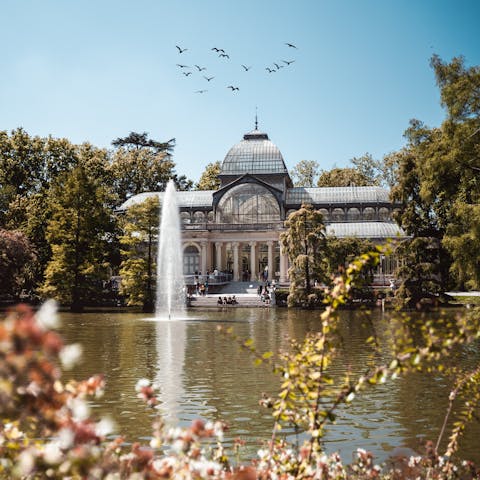Picnic in El Retiro Park on warm afternoons