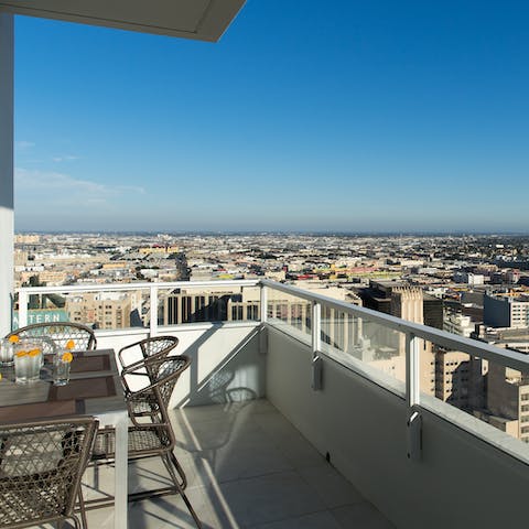 Take in the view from your private balcony
