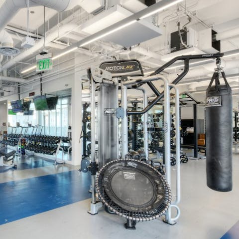 Feel the burn in the on-site gym