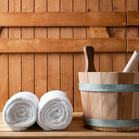 Ease those muscles in the sauna
