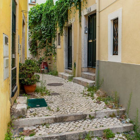 Arrive at the quaint, traditional entrance to your apartment building