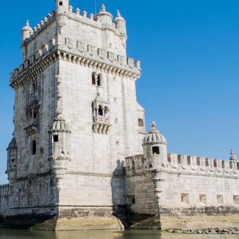 Hop in a taxi and travel along the coast for about ten kilometres to the Belém Tower