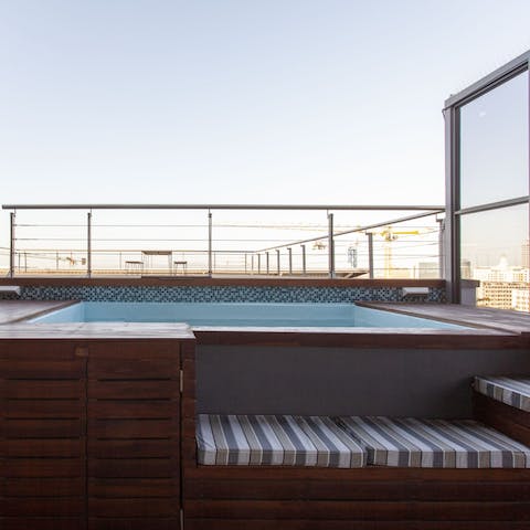 Soak in your balcony pool while you enjoy the views from your penthouse dwelling