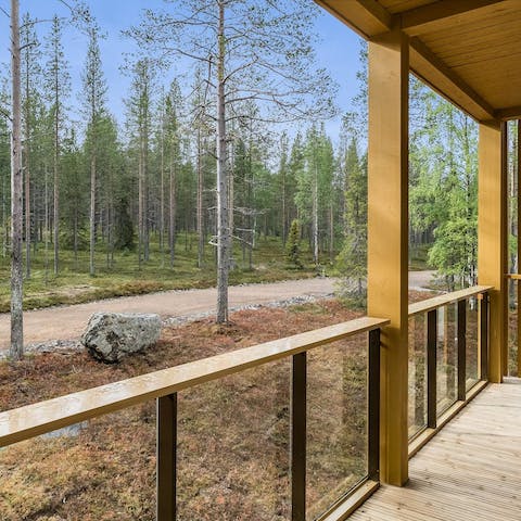 Take in the fresh air of the Lapland forests that surround you