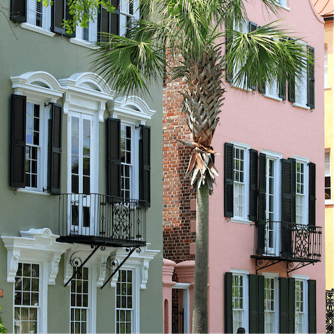 Stroll through colourful downtown Charleston, just a few blocks away