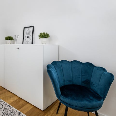 Curl up in a cosy corner to read a book about the city