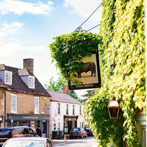 Stop off for a refreshing beverage in the Bull Inn, less than a five-minute walk from your doorstep