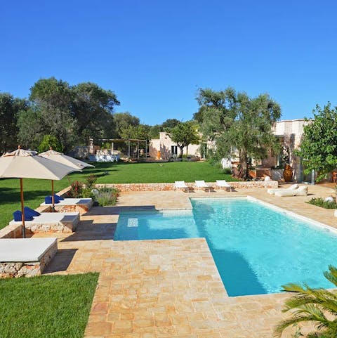 Paddle in the shallows or swim laps in the split-level pool