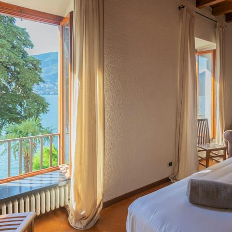 Wake up refreshed and look out on the lake views outside your window 