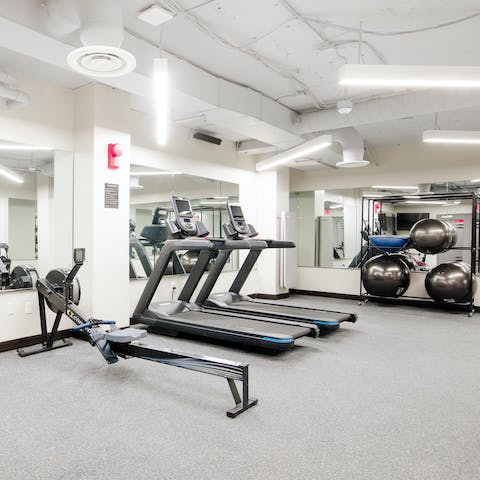 Make time for a workout in the on-site gym