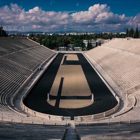 Visit the Panathenaic Stadium, a ten-minute walk away