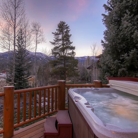 Sit back and relax  in the hot tub
