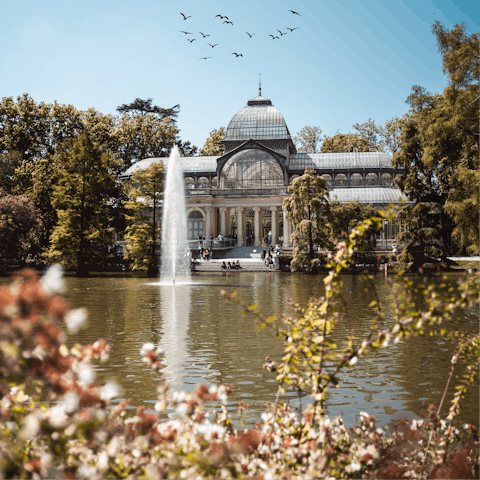 Hop on the metro for twenty-five minutes to relax in El Retiro Park