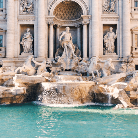 Walk to the beautiful Trevi Fountain in only seven minutes