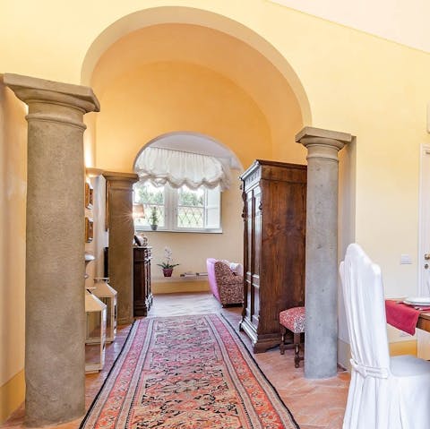 Spend some time in a home with plenty of nods to Italy's cultural heritage