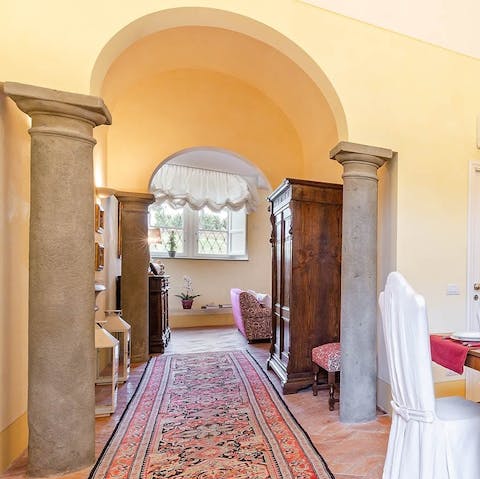 Spend some time in a home with plenty of nods to Italy's cultural heritage