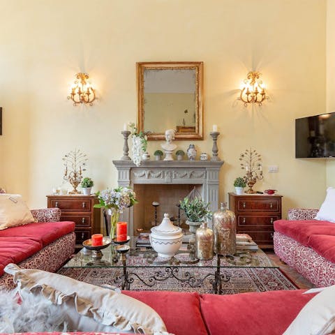 Relax during cooler evenings in the cosy living area