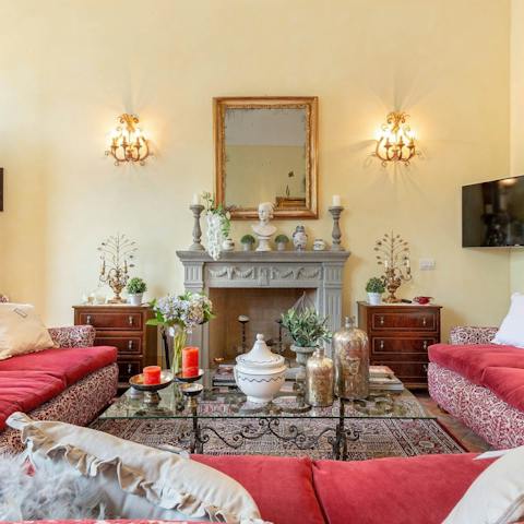 Relax during cooler evenings in the cosy living area