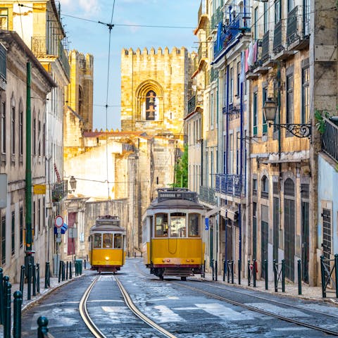 Explore the beautiful hills of Lisbon – you can reach downtown in twenty minutes on foot, or fifteen by public transit