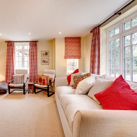 Stretch out amidst the comfy interiors of the living room after a hike along the Suffolk coastline
