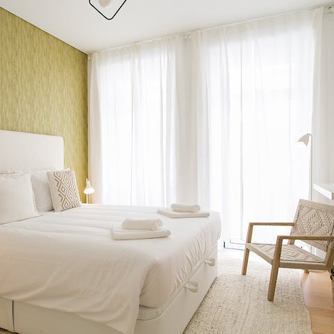 Sleep soundly in the serene atmosphere of the bedrooms